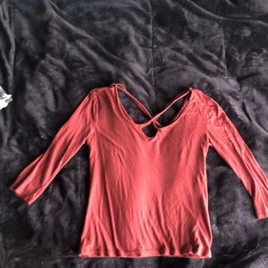 crisscrossed long sleeve shirt